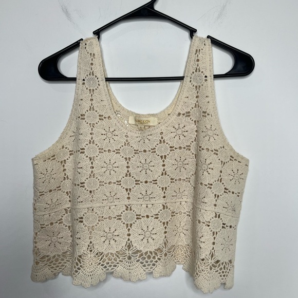 Rebellion Tops - Rebellion Crop Crochet Style Tank Top Size Small